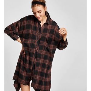 Zara Check Shirt Dress